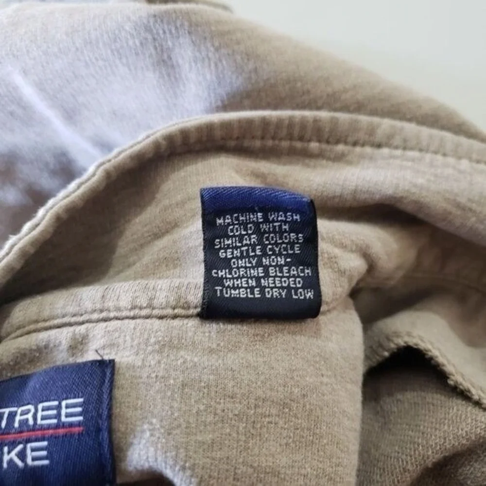 Roundtree & Yorke XL Quarter Zip Pullover Taupe Preppy Minimalist Sweater Cotton
